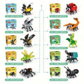 Un ensemble de 10 blocs de construction d'insectes, avec des modèles d'animaux comme des abeilles, des coccinelles, des lucioles, des libellules, des araignées et des scorpions, est un cadeau parfait pour les jeunes.