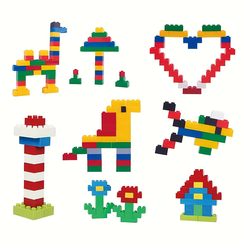 1200pcs Blocs de Construction Éducatifs pour Enfants, Jouets Puzzle, Blocs de Construction à Brancher, Adaptés pour Thanksgiving, Halloween, Noël, Cadeaux d'Anniversaire pour Garçons et Filles, Couleurs et Formes de Grains Aléatoires